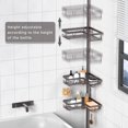 thumbnail image 2 of KEGII 4-Tier Corner Shower Caddy Tension Pole - Waterproof Shower Rod Organizer, Floor to Ceiling Tension Rod 25-114.2 inch, Stainless Steel Corner Shower Shelf, Bronze, 2 of 15