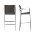 thumbnail image 6 of GZXS Modern Outdoor Barstools Set of 2, Rust-Resistant Aluminum Patio Chairs with PE Rattan Seat and Backrest, Easy Assembly for Balcony, Porch, Garden (Silver+Gray), 6 of 10