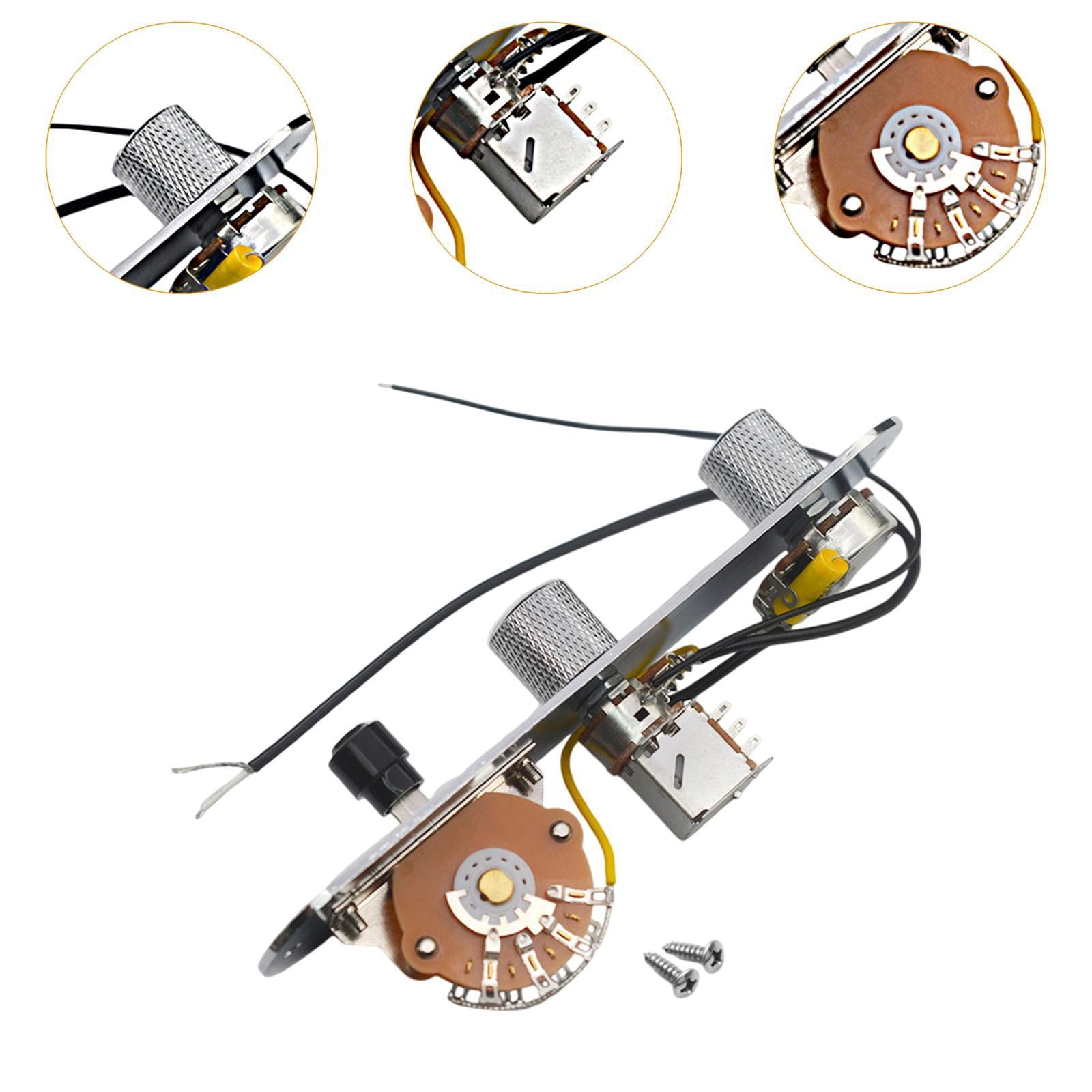 QccHieUs Electric Guitar Control Plate Loaded Replacement Volume Tone Control System 250K