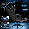 thumbnail image 6 of Hoffree Big and Tall Gaming Chair with Footrest Gamer Chair with Massage Heavy Duty Game Chair with Lumbar Support and Headrest Height Adjustable for Adults, 400lb, 6 of 10
