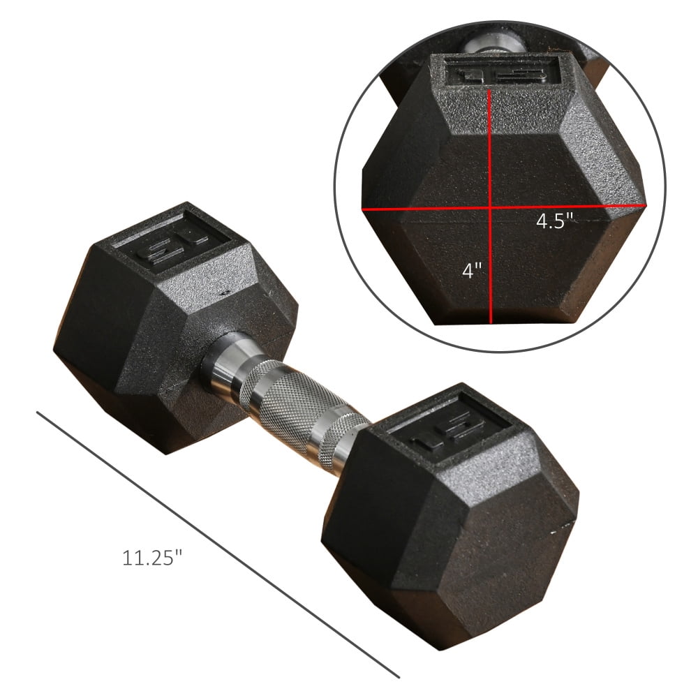 15 lbs Hex Dumbbells Set of 2, Rubber Coated Free Weights with Non-Slip Handles, Anti-Roll Hand Weights for Home Gym Workouts