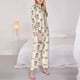 thumbnail image 3 of Fotbe Peanuts Conjunto de Pijama de Manga Larga para Mujer con Estampado, Ropa de Dormir de 2 Piezas, Conjunto de Casa Suave y Cómodo con Bolsillos-Medium, 3 of 7