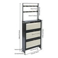 thumbnail image 2 of 3 Tiers Shoe Cabinet for Entryway Living Room, Flip Door Shoe Cabinet (Black) 70*24*186cm, 2 of 17
