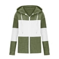 thumbnail image 5 of FDGIU Women's Color Block Ribbed Zip Up Hooded Cardigan, Long Sleeve Drawstring Hoodie Jacket Casual Outerwear for Daily Outdoor Wear, 5 of 6