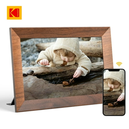 Kodak 10-inch WIFI Digital Picture Frame with 32GB Storage IPS Touch Screen Gift for Loved One – Wood