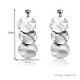thumbnail image 3 of Fashion Accessory Euramerican Style Three Round Pattern Alloy Dangle Drop Earrings (Silver), 3 of 3