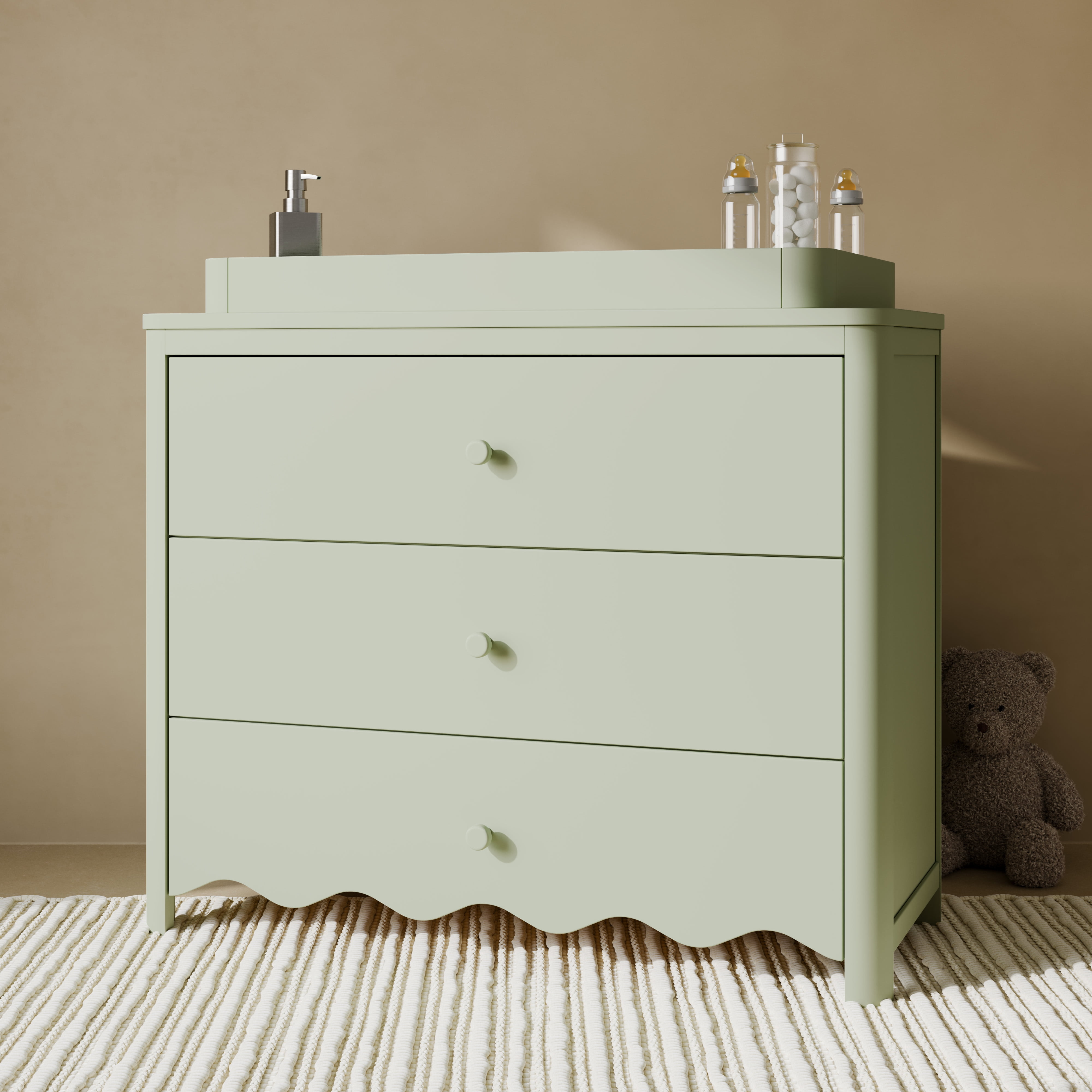 Art of Nursery by Storkcraft Casablanca 3 Drawer Chest with Removable Changing Topper, Sage
