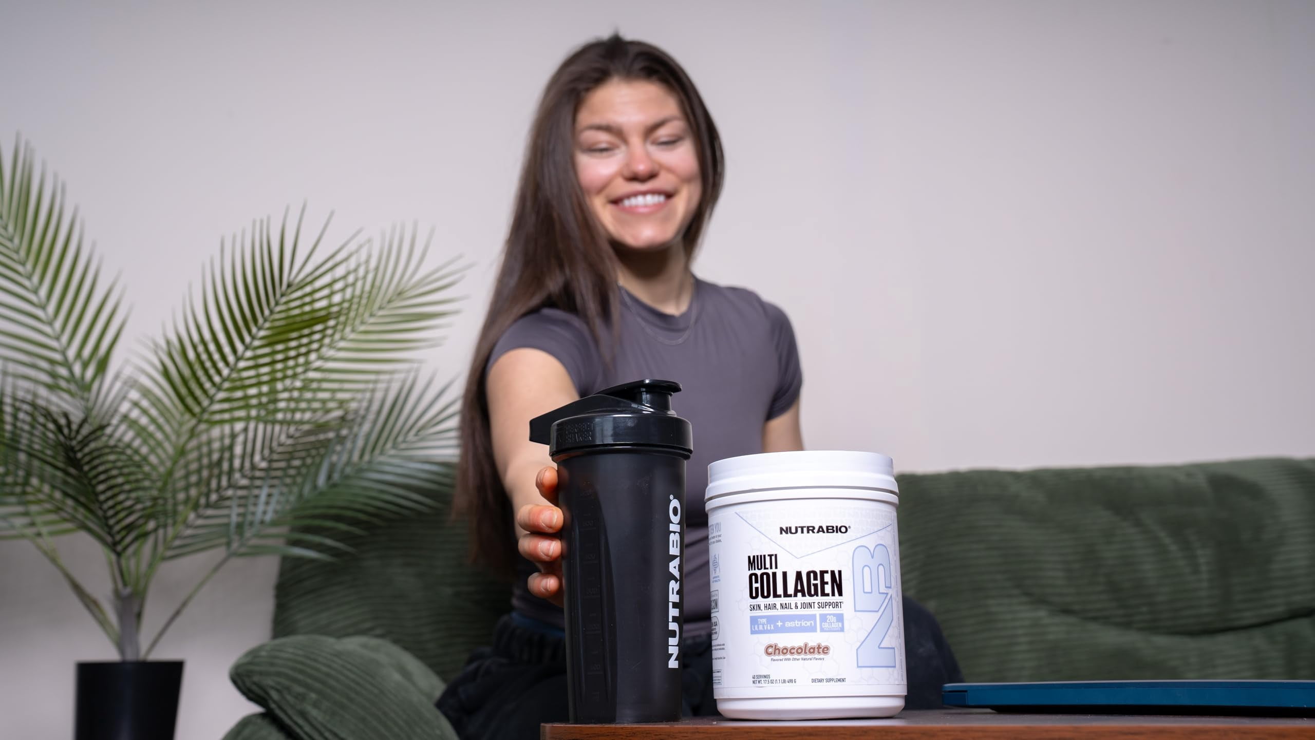 NutraBio Multi Collagen Powder- Hydrolyzed Collagen Peptides for Glowing Hair & Skin- Grass-Fed- Collagen Powder for Women and Men- 45 Servings- Chocolate