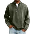 thumbnail image 1 of Hombres Zip Up Sudadera con Capucha de Pie Cuello Lavado Denim Afligido Medio Cremallera Manga Larga Casual Superior Poliéster Mezcla Chaqueta, 1 of 8