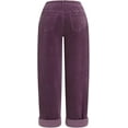 thumbnail image 2 of CUKOLSXA Barrel Pants Women Wide Leg Lounge Palazzo Harem Corduroy Pants Casual Trousers with Pockets, Purple, 2 of 7