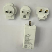 Voya 65W PD 3 in 1 Fast Charger Travel Plug Adapter with 2 USB C   1 USB A Ports and  EU, UK and AU Travel Plug Adapter, White