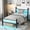 black, variant on Bed Frame with Headboard and Footboard, Metal Bed Frame with Charging Station and LED Lights, Under Bed Storage, No Box Spring Needed,Noise Free, Black (White, King (U.S. Standard))