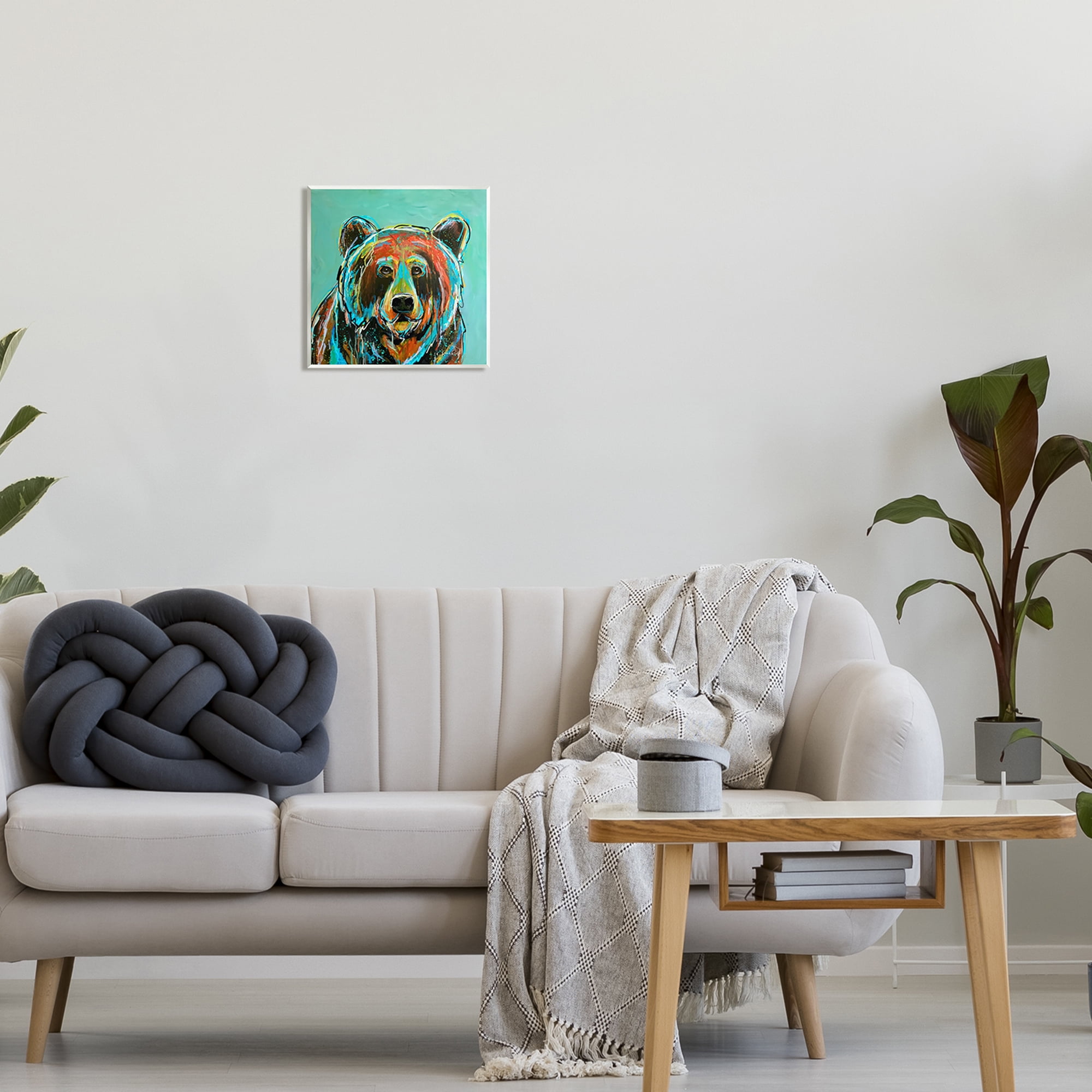 Stupell Industries Modern Bear Abstract Animals & Insects Painting Unframed Art Print Wall Art, 12 x 12