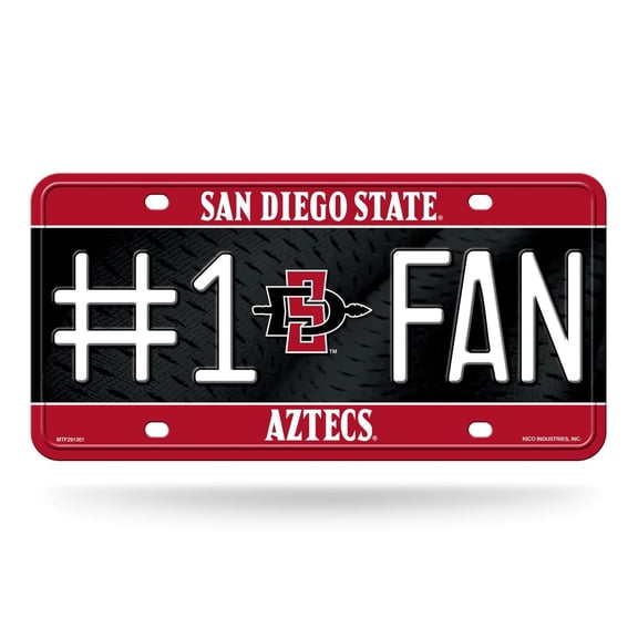 San Diego St NCAA Aztecs #1 Fan Metal License Plate Tag - Number One! Let's Go!!