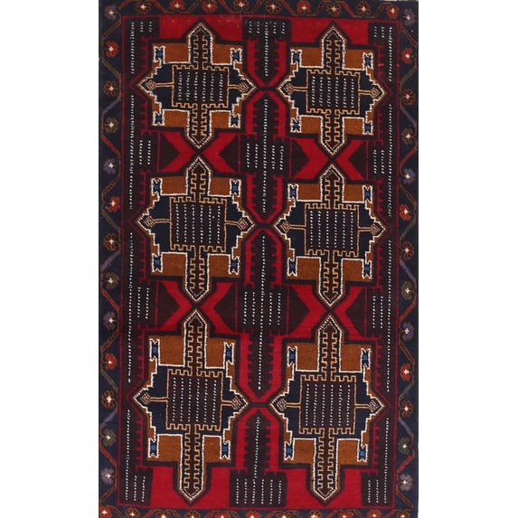 Ahgly Company Machine Washable Indoor Rectangle Traditional Dark Brown Area Rugs, 7' x 9'