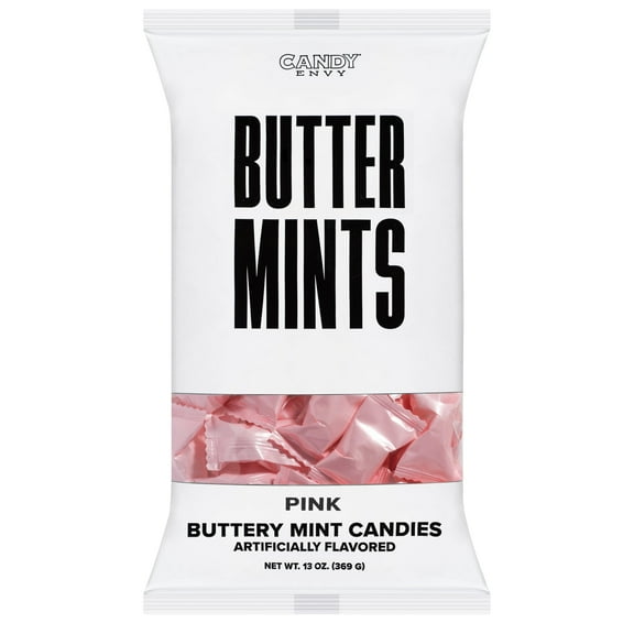 Candy Envy Pink Buttermints, 13 oz. Bag, Individually-Wrapped Mints