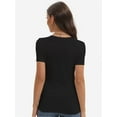 thumbnail image 2 of Women's Slim Fit Short Sleeve Crew Neck T-Shirt - Summer Casual Basic Tee Top, 2 of 4
