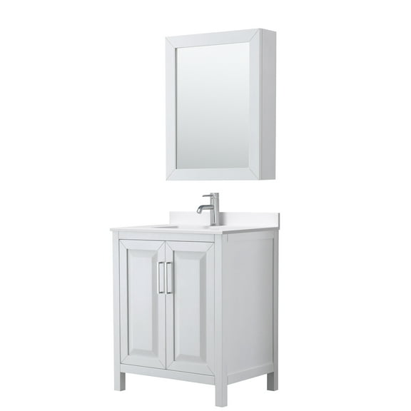 Wyndham Collection Wcv252530s-Qtz-Unsmed Daria 30" Free Standing Single Basin Vanity Set -