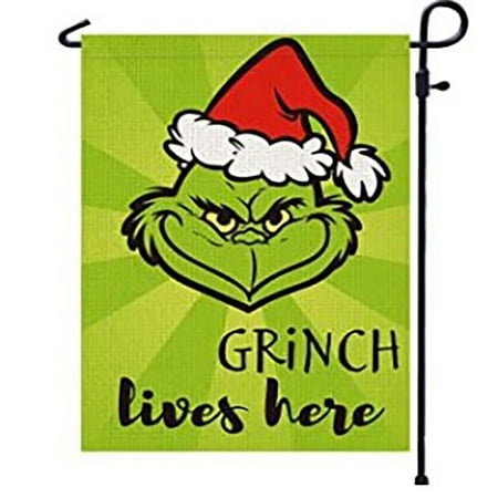 

Vlemua Festival Gifts Fancy Grinch Welcome Garden Flag Floral Cartoon Double Sided Vertical Rustic Yard Seasonal Holiday Outdoor Decor Christmas Decorations 2024