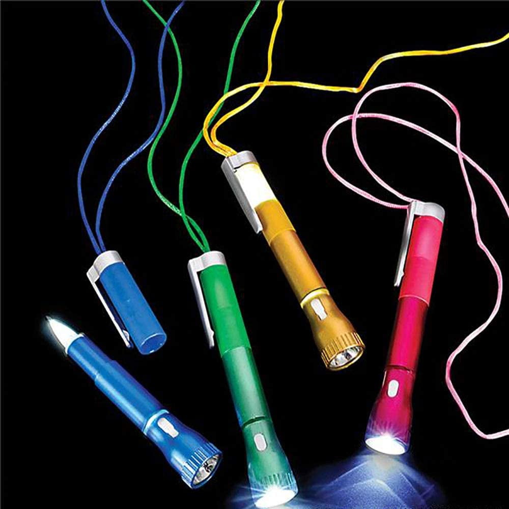 Kicko LightUp Pen with Necklace A Flashlight and Pen with Strings