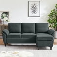 thumbnail image 3 of Jarenie 80" Convertible Sectional Sofa, Small L Shaped 3 Seat Couch with Reversible Storage Chaise, Modern Polyester Fabric Sofa Couches for Living Room, Apartment and Small Space, Darkgrey, 3 of 11