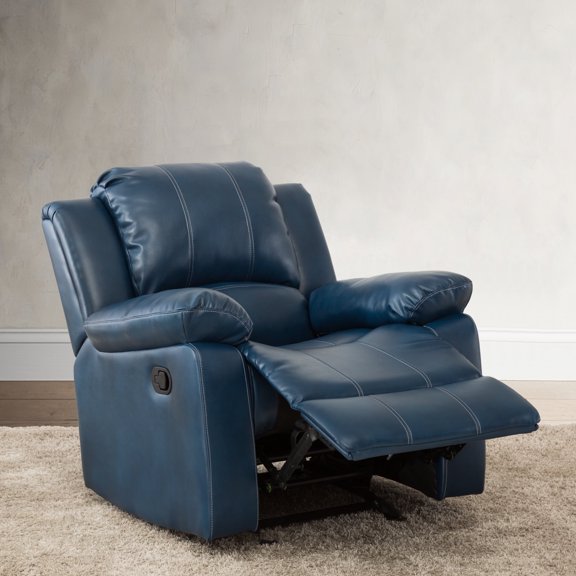 Newboti Furniture Charlotte Navy Blue Leather Gel Recliner 18715