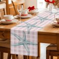 thumbnail image 2 of Table Runners 90 Inches Long Dress Scarves, Teal Starfish Coastal Farmhouse Coffee/Dining/Kitchen Table Decor Table Runner for Living Room, Grey Buffalo Plaid Summer Beach 13x90 Inch, 2 of 4