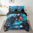 thumbnail image 2 of Manfei Dinosaur Print Bedding Comforter Set 7 Pieces for Boys, Ocean Dino Full Bedding Set, Wild Animal Wildlife Fitted Sheet Flat Sheet, Ultra Soft Bedroom Decor, 2 of 7
