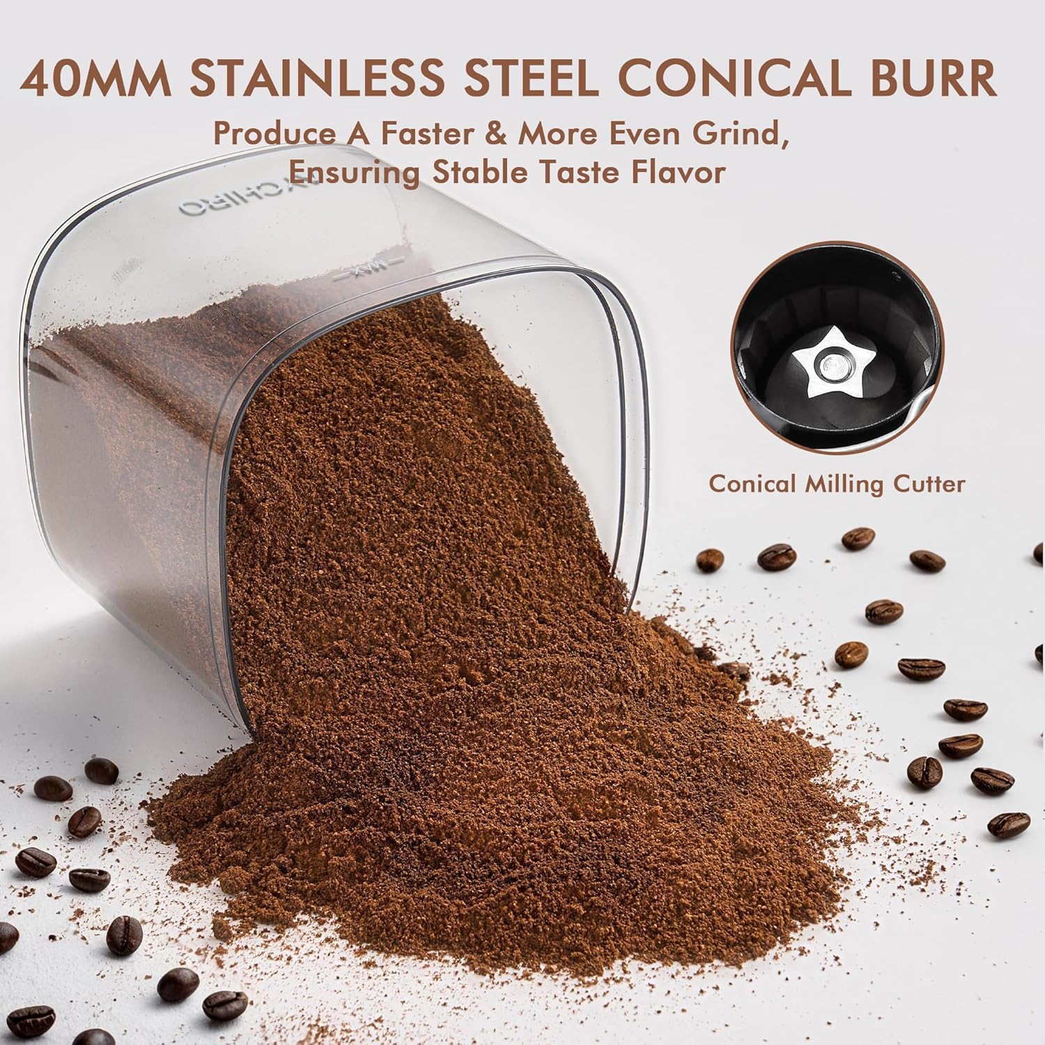Electric Burr Coffee Grinder with 30 Settings Touchscreen for 2-12 Cups