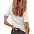 thumbnail image 2 of Slogan & Graphic Print T-shirt, Casual Crew Neck Short Sleeve Top For Spring & Summer, Women's Clothing Tee For Adult, Men, Women, Teen, Teenager, Adolescent, Youth, 2 of 3