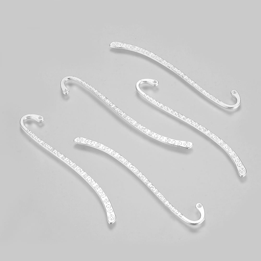 Tibetan Style Alloy Bookmarks Cadmium Free Nickel Free Lead Free Silver 84x4x2mm Hole: 2mm