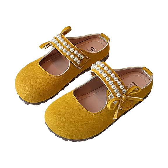 Mepaouo Kids Suede Clogs Toddlers Boys Girls Pearl Dress Shoes Slip on Mules Flat Mary Jane