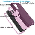 thumbnail image 5 of eBizware for Samsung Galaxy A14 5G Case,Shockproof Heavy Duty Armor Rugged Rough Hard Plastic Rubber Silicone Bumper 2-Layer Hybrid Protective Cover Case for Samsung Galaxy A14 5G, Wine, 5 of 9