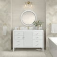 thumbnail image 4 of James Martin Vanities 48" Vanity, Bright White w/ Single Hole 3 CM White Zeus Quartz Top & Backsplash, 4 of 4