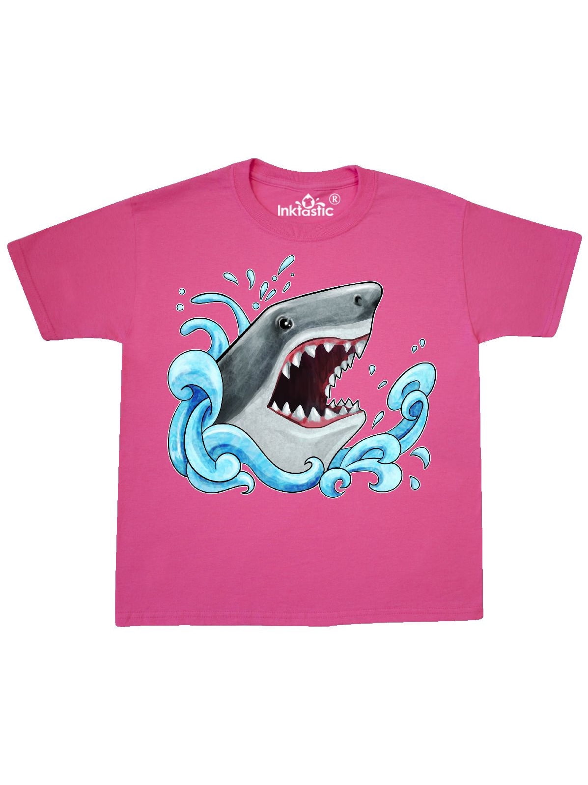 Jaws Shark Attack Retro Stripes Kids T Shirt Boy Girl Toddler Baby Youth Top