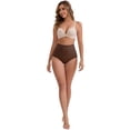 thumbnail image 5 of DARING DIVA Women's High-Waisted Butt Lifting Underwear 2 Pack Set M Beige, Brown, 5 of 6