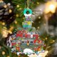 thumbnail image 4 of Colgante de árbol de Navidad creativo de madera pintada, decoración colgante navideña para el hogar, delfín 9, 4 of 5
