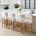 thumbnail image 3 of Red Sage Green Coastal Bar Stool Cover Set of 2, Summer Beach Coral Shell Ocean Stretch Bar Chair Cover, Removable Washable Pub Counter Stool Chair Slipcover for Kitchen Dining Room Pub Cafe, 3 of 9