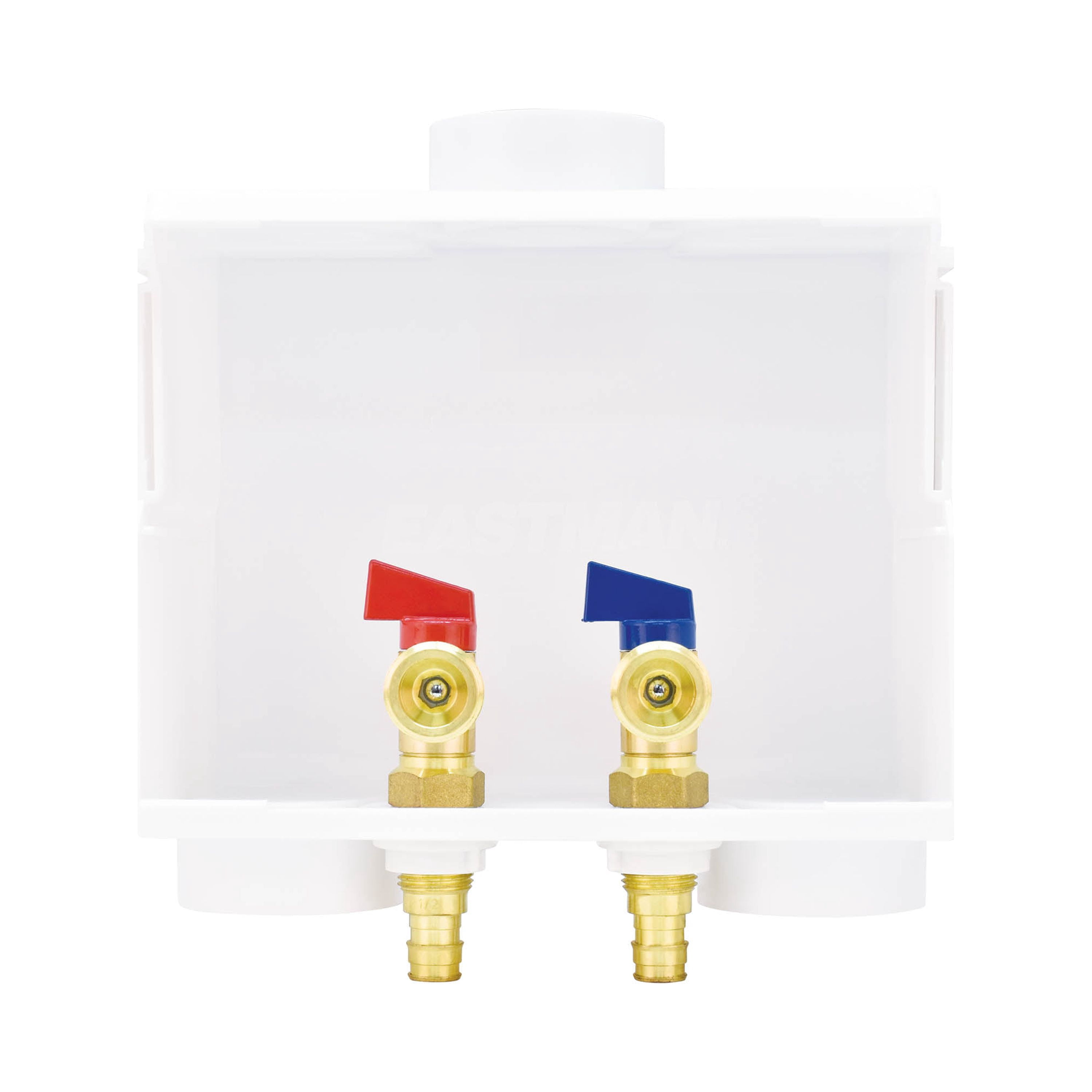 Eastman 60261 Dual Drain Washing Machine Outlet Box, 1/2 inch Expansion PEX, White