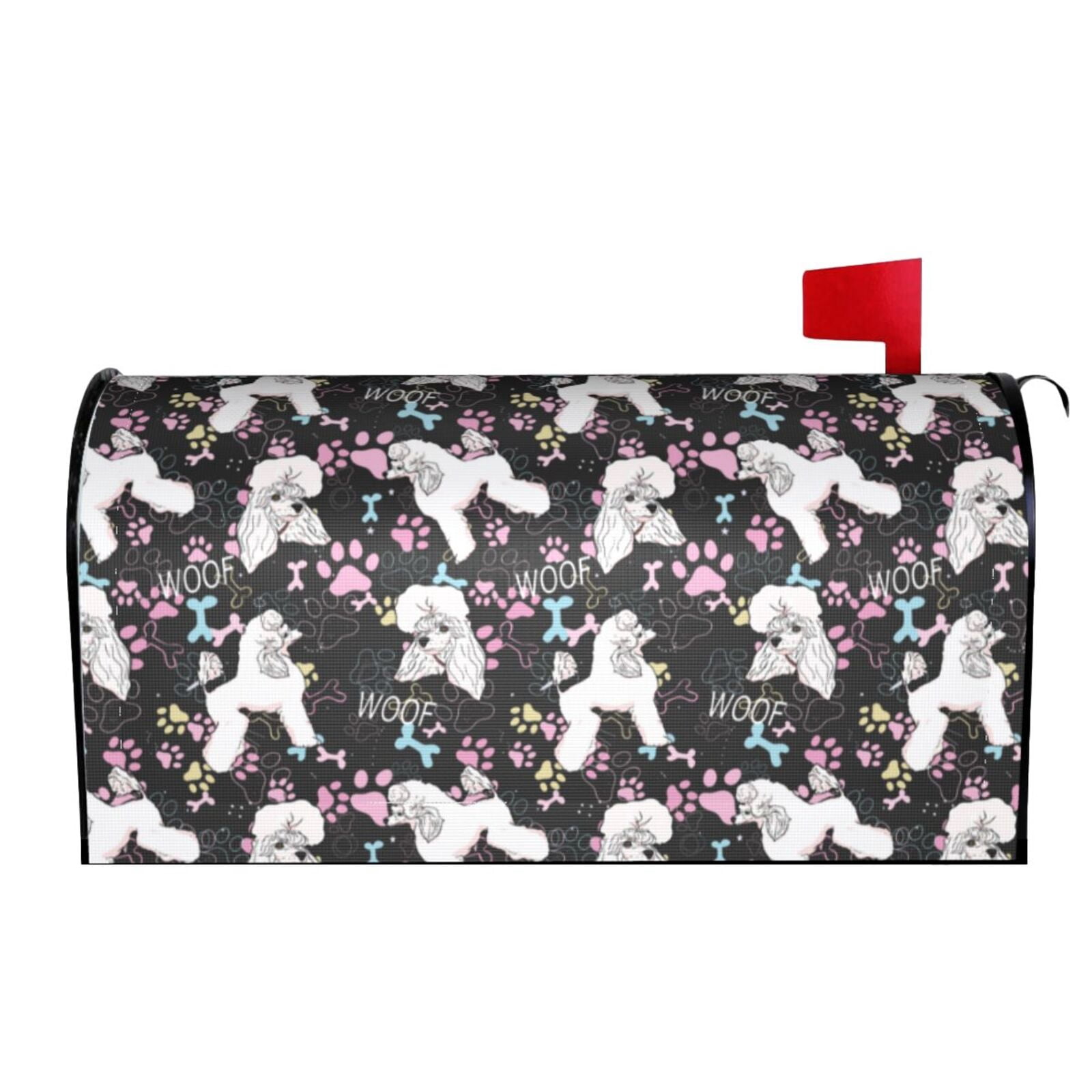 Picia Cute Poodle Dog Magnetic Mailbox Cover Standard Size-21x18 in