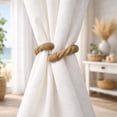 thumbnail image 3 of Evideco French Home Goods Contis Farmhouse Brown Curtain Tiebacks 2 Count, 3 of 10