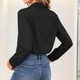 thumbnail image 4 of BXJX Womens Button Down Shirts, Collared Long Sleeve Business Fitted Ladies Work Dress Shirts Black Size XL, 4 of 5