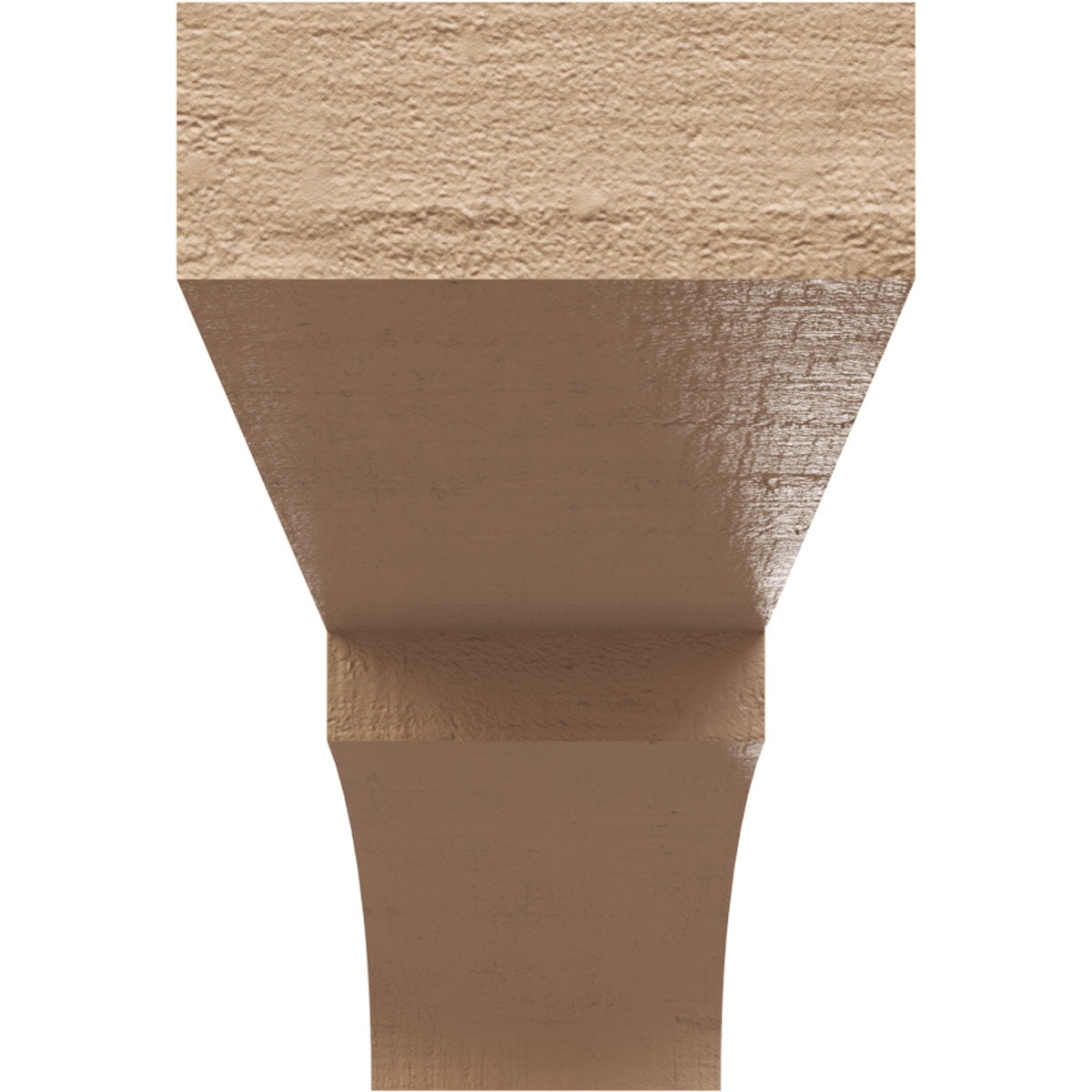 3"W x 18"D x 6"H Thin Monterey Rough Cedar Woodgrain TimberThane Corbel, Primed Tan