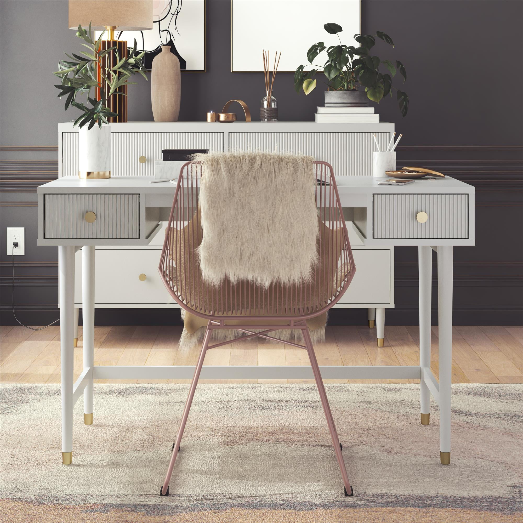 CosmoLiving by Cosmopolitan Elizabeth Desk Dove Gray Walmart