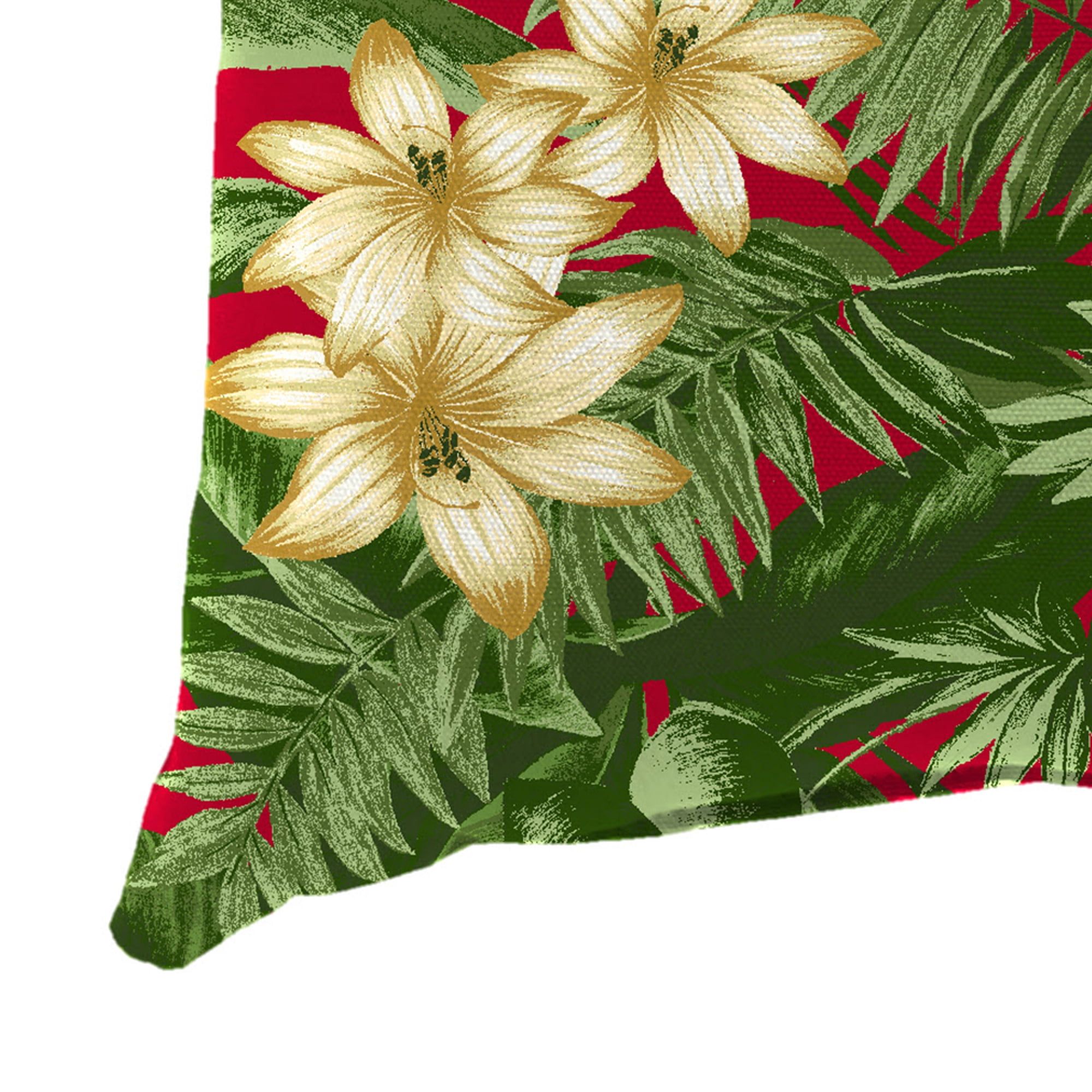 Jordan Manufacturing 18" x 18" Acadia Bordeaux Red Tropical Square Outdoor Throw Pillow (2 Pack)