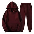 thumbnail image 4 of PINQI Teen Girls 2 Piece Jogging Set Plain Pullover Hoodies Sweatpants Sweatsuits Fleece Warm Tracksuits with Pockets Outfits, 4 of 4