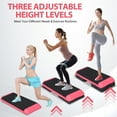 thumbnail image 3 of ZENY 43" Aerobic Step Platform Adjustable Risers 4"- 6"- 8" Exercise Fitness Workout Step, Pink, 3 of 9