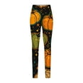 thumbnail image 5 of Herrnalise Halloween Leggings for Women Brushed Halloween Leggings Ankle Length Seasonal Printed Leggings High Waist Stretchy Warm Thermal Pants Tights Orange Graphic Tees for Women For S-2XL, 5 of 5