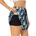 thumbnail image 3 of Lsque Cute Rabbit Printed Women's Running Shorts with Liner Pockets,Elastic Quick Dry Workout Athletic Gym Yoga Shorts,Womens High Waist Shorts-Small, 3 of 9