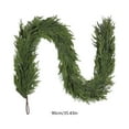 thumbnail image 3 of Christmas Rattan Decoration – 3.3ft PVC Green Christmas Garland with Flowers, Holiday Wreath Rattan for Door, Window, Mantel & Indoor Outdoor Xmas Décor, 3 of 5